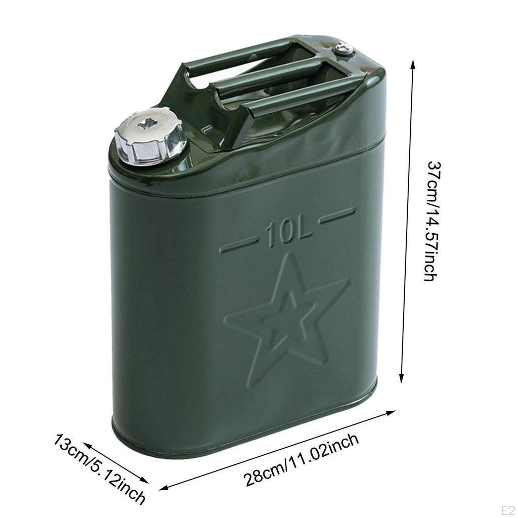 10L Benzinkanister aus Metall, Benzintank, Dieselbehälter für den Notfall, vielseitig einsetzbar, gute Abdichtung