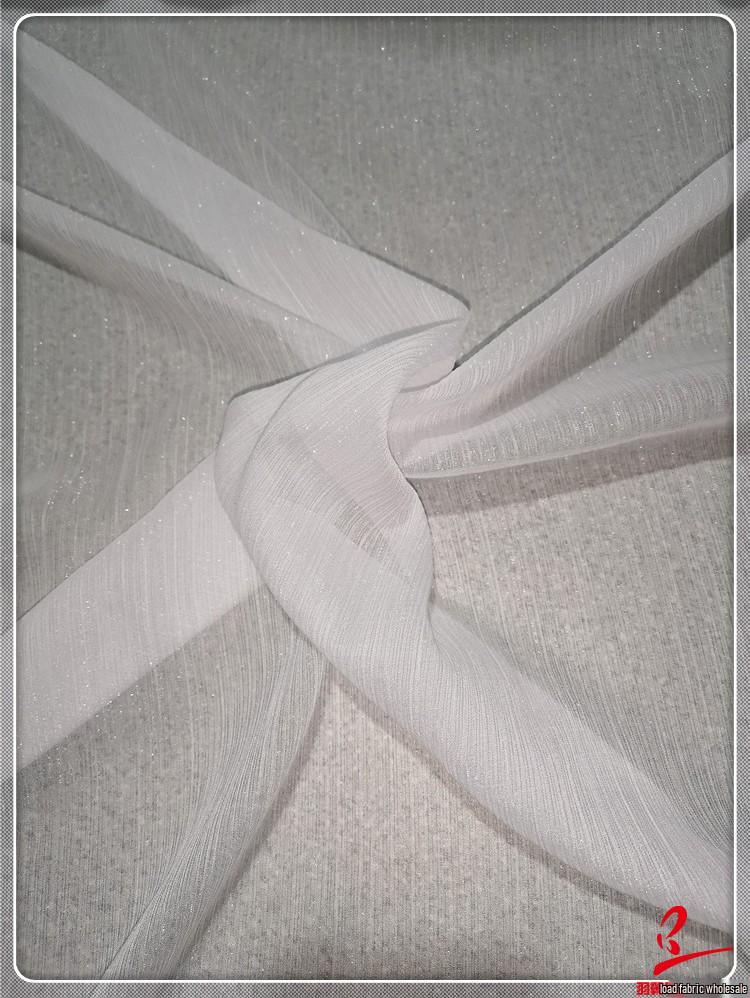 Super Sheer Silver Sequin Silk Gingham Chiffon Brocade Fabric for Dance Costumes