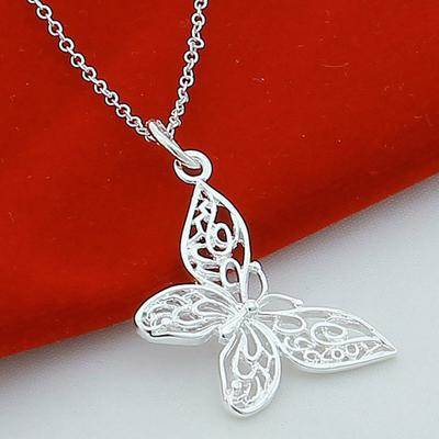 Colar de Borboleta Feminino Colar com Pingente de Borboleta Vazado Elegante Delicado Joia para Uso Diário Casamentos Festas Presente