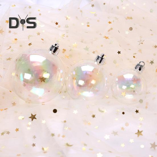 30 szt. opalizujących ozdób kulkowych przezroczystych bombek choinkowych plastikowych wiszących kulek bąbelkowych na imprezę choinkową do dekoracji wewnątrz/na zewnątrz