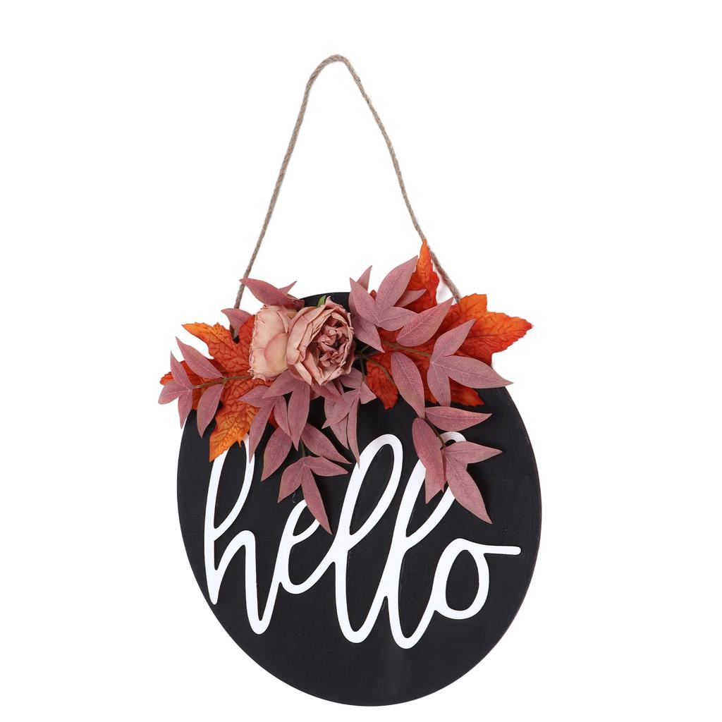 Thanksgiving Wreath Wooden Sign Door Hanging Welcome Sign Wreath Listing Home DecorationMaple