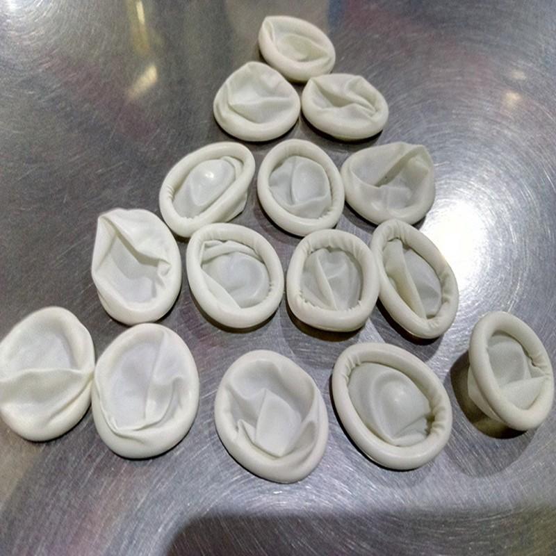 50 STÜCKE Einweg Latex Schutz Fingerling Weiß Puderfrei Bestickt Fingerling Beauty Maniküre Schutz Fingerling