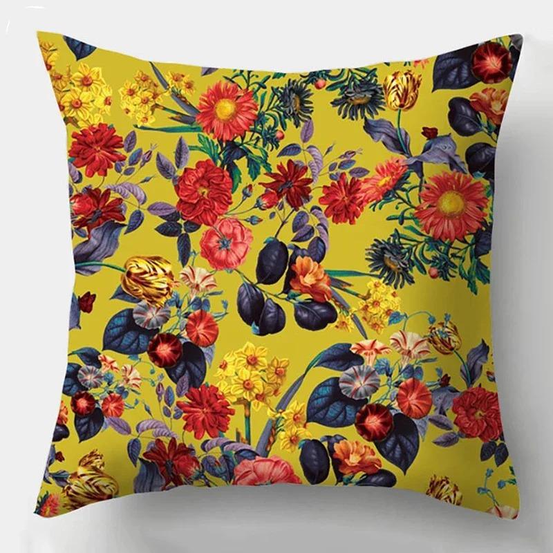 Elegant colorful bright floral decoration sofa cushion pillow case living room bedroom decoration cushion cover home decoration