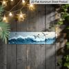 2D Flat - Sign of Seagulls Flying Over Ocean Waves - Rustic Coastal Aluminum Decorative Sign, Vintage Style 3.9X15.7 Inch, No Electricity Required