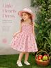 Toddler Girl Heart Smocked Dress and Hat Set Kids Beach Wear