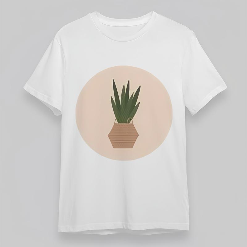 

Women s Plus Size Comfortable Classic T-Shirt Potted Plant Graphic Cotton Tee 2XL