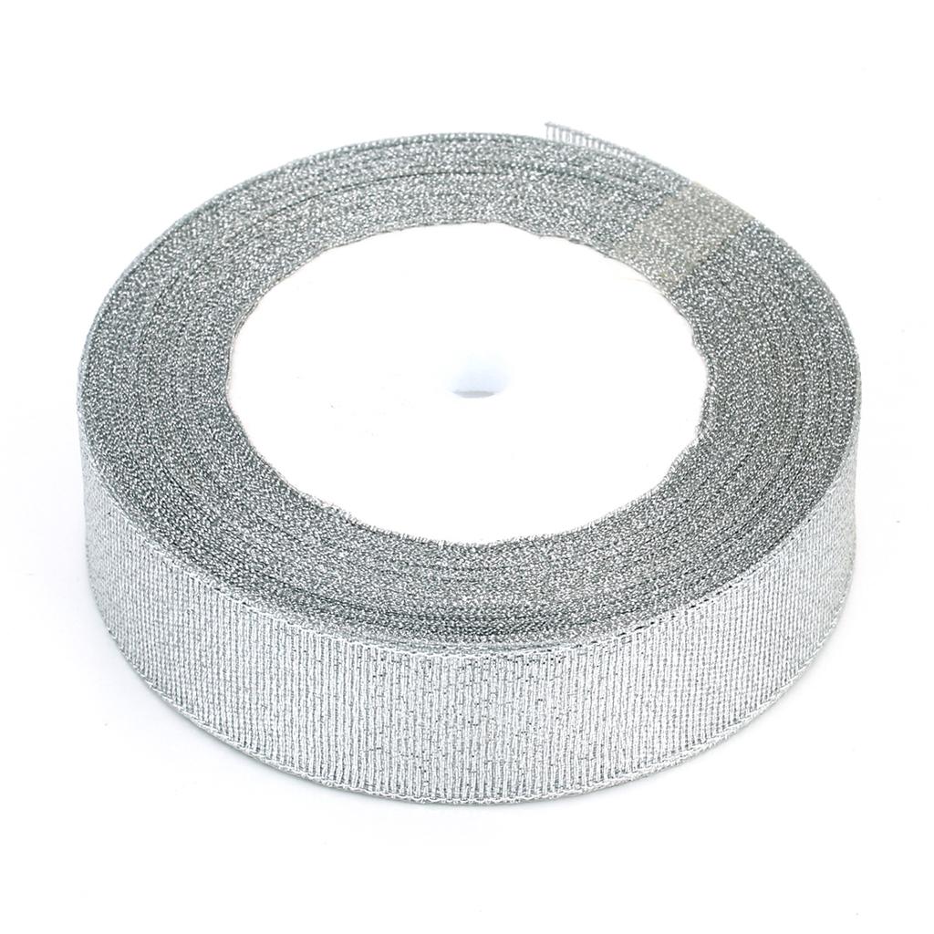 25 Yards/roll 6-50mm Gold Silver Ribbons Glitter Satin Ribbon For Crafts Cake Gift Packaging Supplies DIY Wedding Decoration
