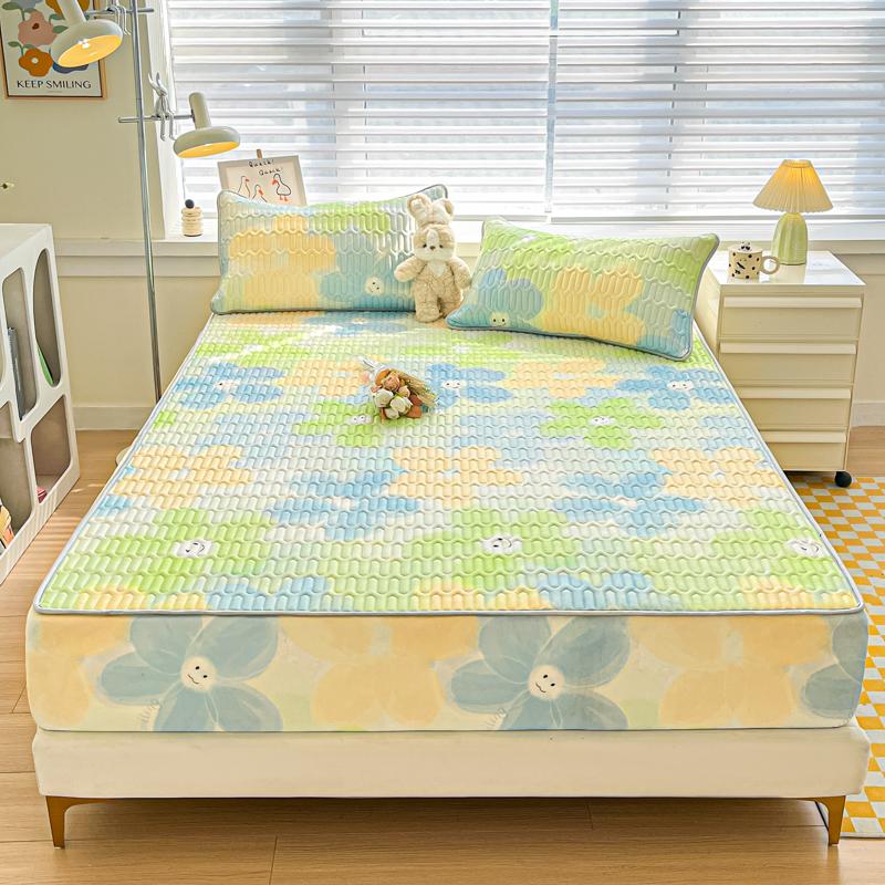 Bonenjoy Summer Mattress Cover Cooling Feel Bedspread Quilted Bed Cover Queen Size Bedsheet Fundas De Colchón (No Pillowcase)