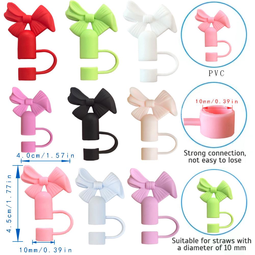 New Cute Bow-tie 10mm Straw Cap, Dust Plug, Cup Accessory Straw Cover