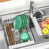 Retractable Sink Dishwasher Rack: Vegetable Washing & Drain Basket Shelf