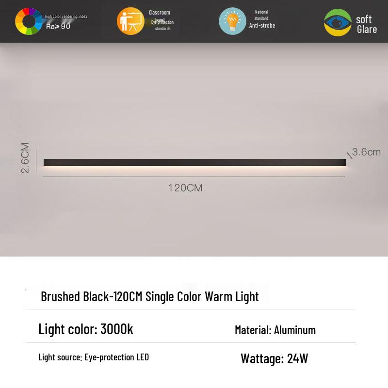 Minimalist Modern Strip Wall Light for Bedroom, Living Room, or Sofa Area