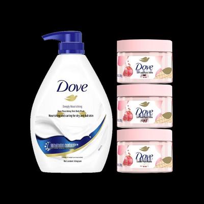Dove Deep Nourishment Body Wash & Pomegranate Scrub Bundle