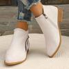 Large-sized Shoes, Thick-soled Shoes, Pointed Side Zipper Boots for Women, New Short-top Women's Boots