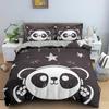 Cartoon Panda Children's Bedding Set For Kids Baby Girls Pink Duvet Cover Set Pillow Case King Size Soft 2/3pcs Twin Quilt Cover