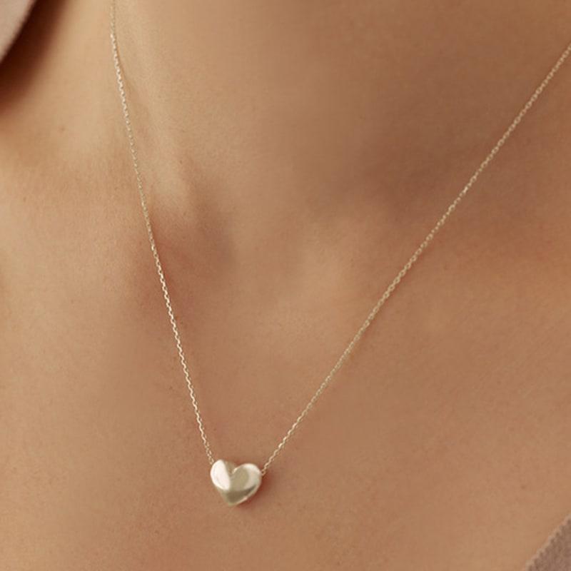 

Lewe [6mm+10mm pearl earrings included] Classic heart necklace Silver