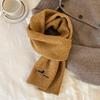 New Autumn and Winter Knitted Wool Scarf for Women Korean Version Versatile Embroidered Dachshund Woolen Neck Scarf Thickened Warm Scarf