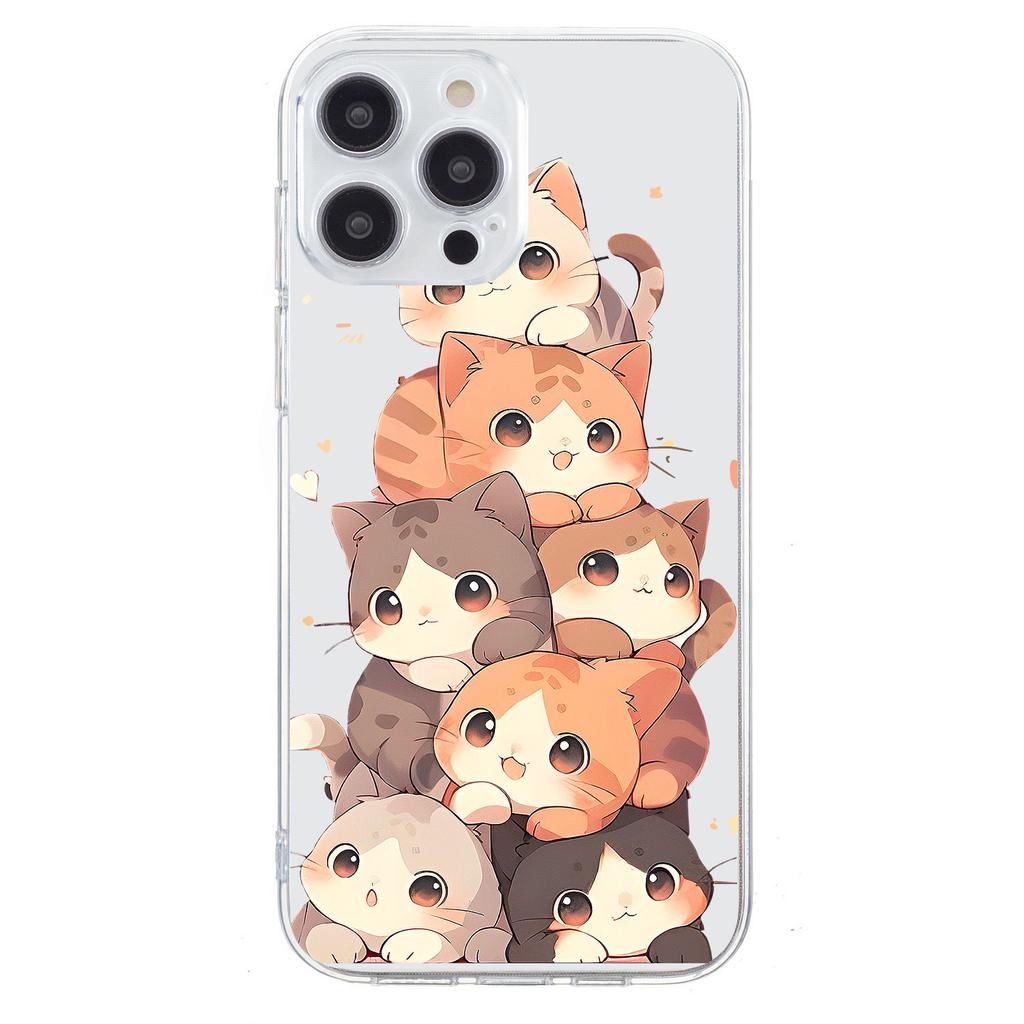 Applicable to iPhone16E mobile phone case Samsung S25 cartoon painted TPU mobile phone case 15Pro leopard print all-inclusive soft case
