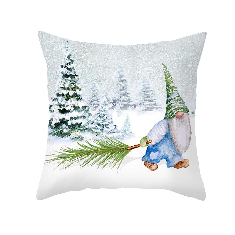 Christmas Cushion Cover Gnome Santa Sleigh Sofa Pillowcase  Decorations Navidad
