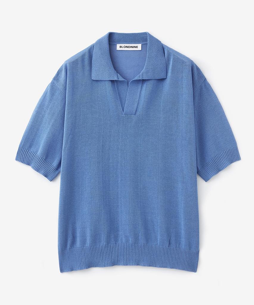 BLOND9 Cool Essential Open Collar Short Sleeve Knit (5 Colors)