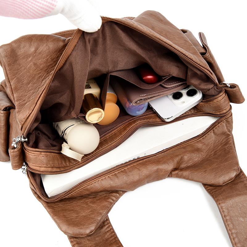 Nye Luksus Håndtasker til Kvinder Kvinder Tasker Designer Vintage Bløde Lædertasker Mode Satchel Motorcykeltaske Tote Tasker Skuldertaske