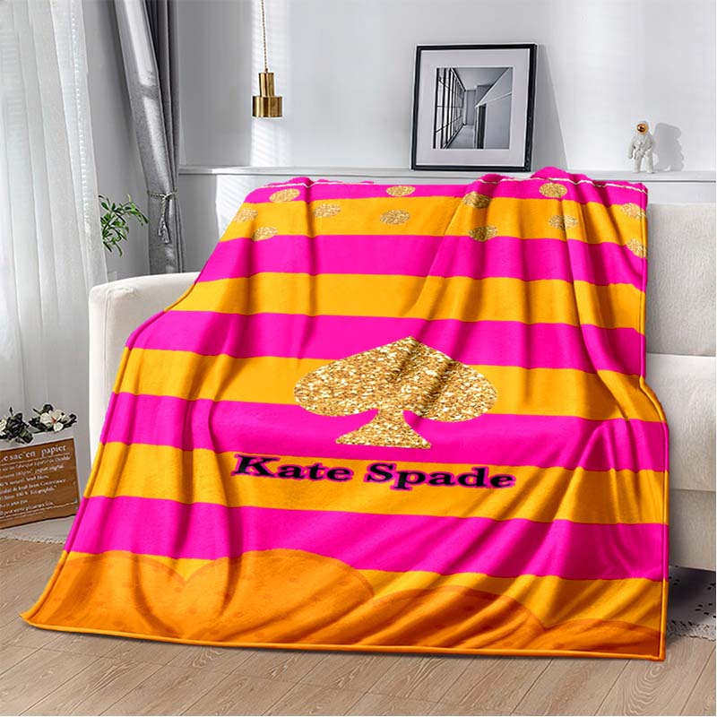 2026 New Fashion K-Kate-Spade Printed Blanket Sofa Bed Bedroom Living Room Portable Warm Extra Large Picnic Soft Blanket Stay
