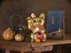 Glückskatze Waraku Medetai Rechte Hand Katze Glückskatze Maneki Katze Glücksbringer Feng Shui Ornament Opferbox Gold (M-SIZE Gold) Erhaben/Pottery_Lucky (tai_M