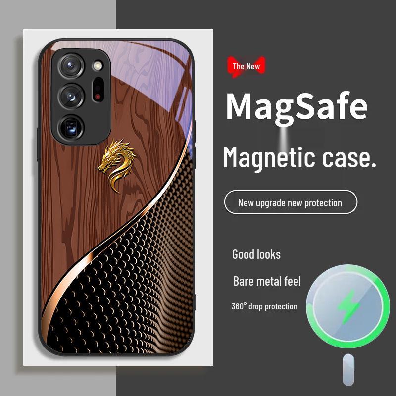 Samsung S11 S21 S23 S20 FE Case - National Trend Dragon Wood Grain, Magnetic Absorption, Fast Selling