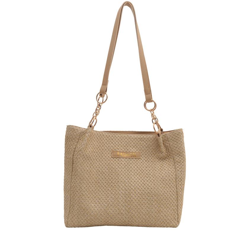 Women'S Bag Summer Fashion Small Tote Bag Textured Straw Shoulder Bag Niche Versatile Underarm Bag