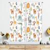 Cartoon Safari Animal Curtains Rod Pocket Woodland Wildlife Jungle Colorful Bedroom Window Drapes Nursery Kid Toddler Printed