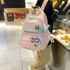 Girls Block Color Schoolbag Female Junior High School Students Backpack Grade Three To Five and Six Backpack