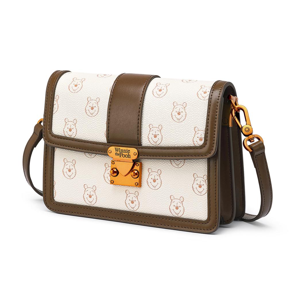 New Disney Winnie The Pooh Series PU Shoulder Bag Women's Ecru DHF23882-C11
