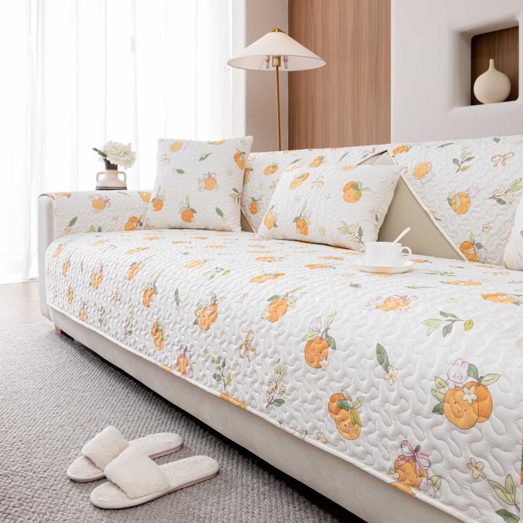 Cotton Twill Sofa Cushion Four Seasons Universal Modern Simple Non-Slip Sofa Cover Cloth Cushion Bay Window Sofa Cover