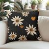 Daisy Heart square Jacquard Pillow Cover for Sofa Office Waist Cushion Cover Home Decorative Pillowcase