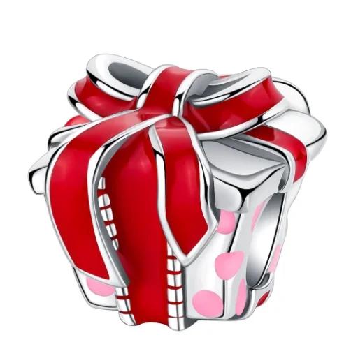 Christmas 925 Silver Charms Santa Claus Reindeer Earrings Beads fit Necklace Bracelets DIY Fine Jewelry Party Gift