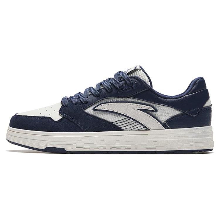 New Anta Slip Resistant Cushioning Low Top Skateboard Shoes Men's White Blue 112338053-1
