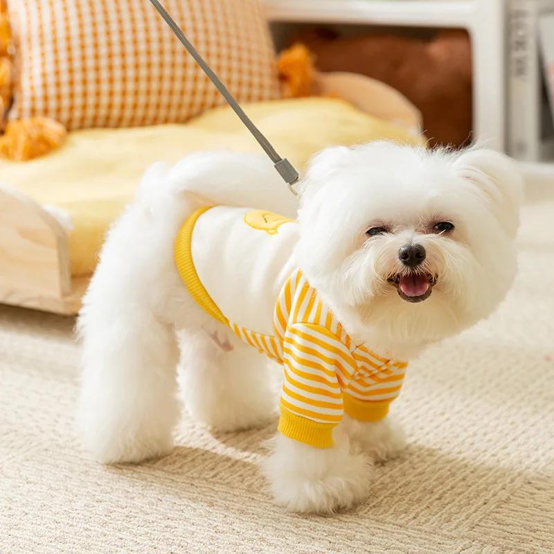 Cute Little Penguin Striped Strap In Autumn and Winter Two Leg Dog Hoodie Cat Thin Velvet Pet Teddy Clothes Dog Hoodie