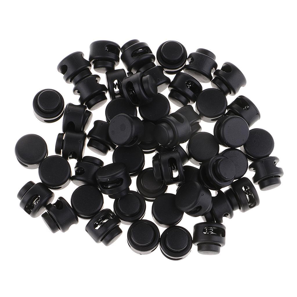 

High Quality Plastic Toggle Spring Stop Cord Lock End Fastener Button for Outdoor Luggage Camping Gear 50pcs 13mm