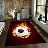 Fiery Soccer Ball Printed Carpet for Bedroom and Living Room Decor Suitable for Use As an Anti-slip for Living Room Bedroom Sofas