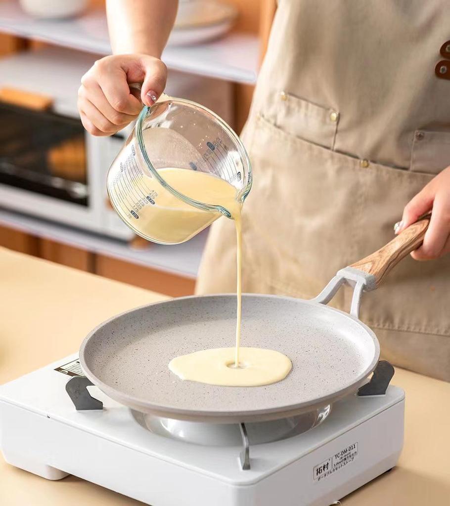 Induction-Compatible Non-Stick Crepe and Frying Pan with Maifan Stone Surface