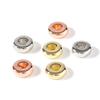 100pcs/Lot CCB Beads KC Gold Sliver Plated Round Flat Wheel Beads Loose Spacers Beads For Jewelry Making DIY Bracelet Necklace