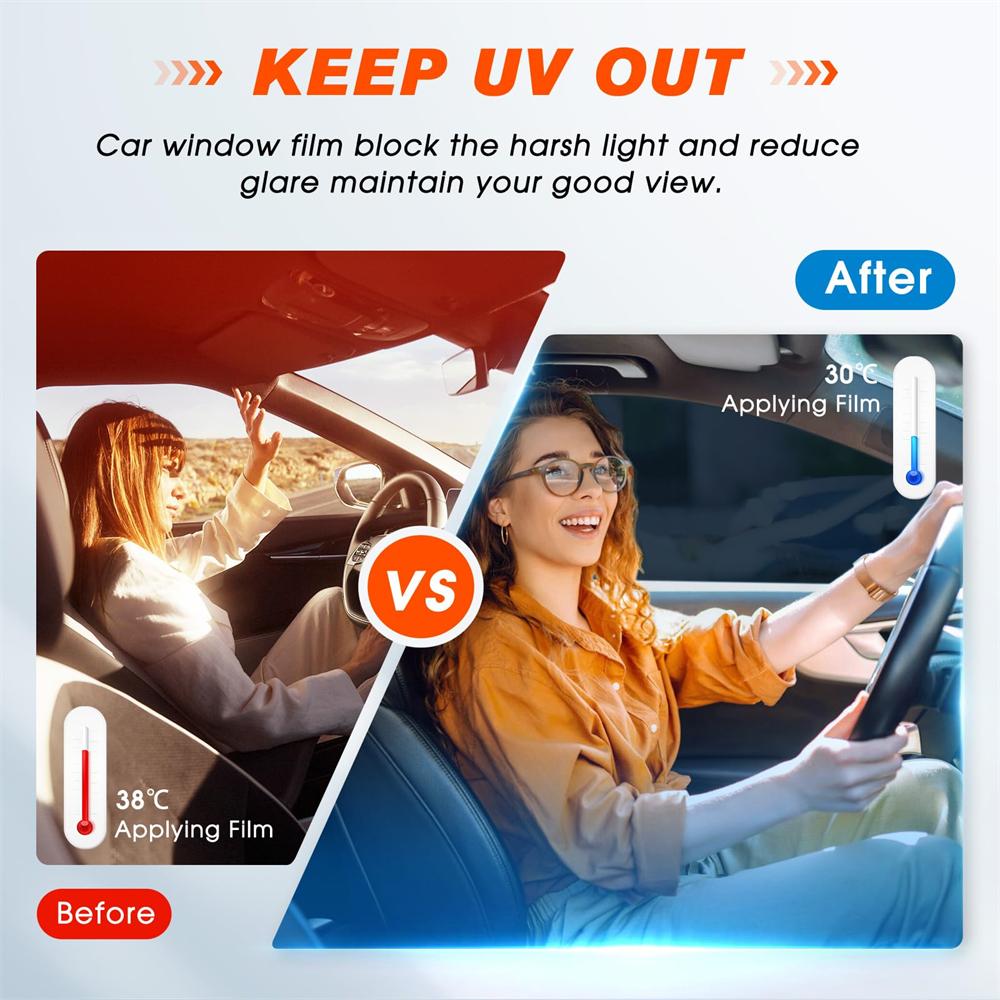 Solar Car Window Tint Film VLT 1% 5% 15% 25% 35% 50% Privacy Black Dark Window Film Car Window Sunshade Darkening Foil For Car