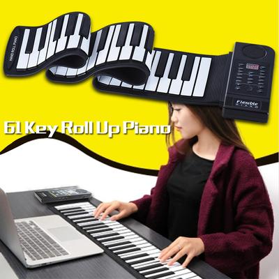Tragbares Roll-Up-Piano aus Silikon mit 61 Tasten, elektronisches MIDI-Keyboard mit integriertem Lautsprecher