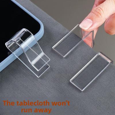Bruk i hjemmet Bordhjørneklut Sklisikker Fiksingsklut for Kaffebord og Spisebord med Små Klemmer