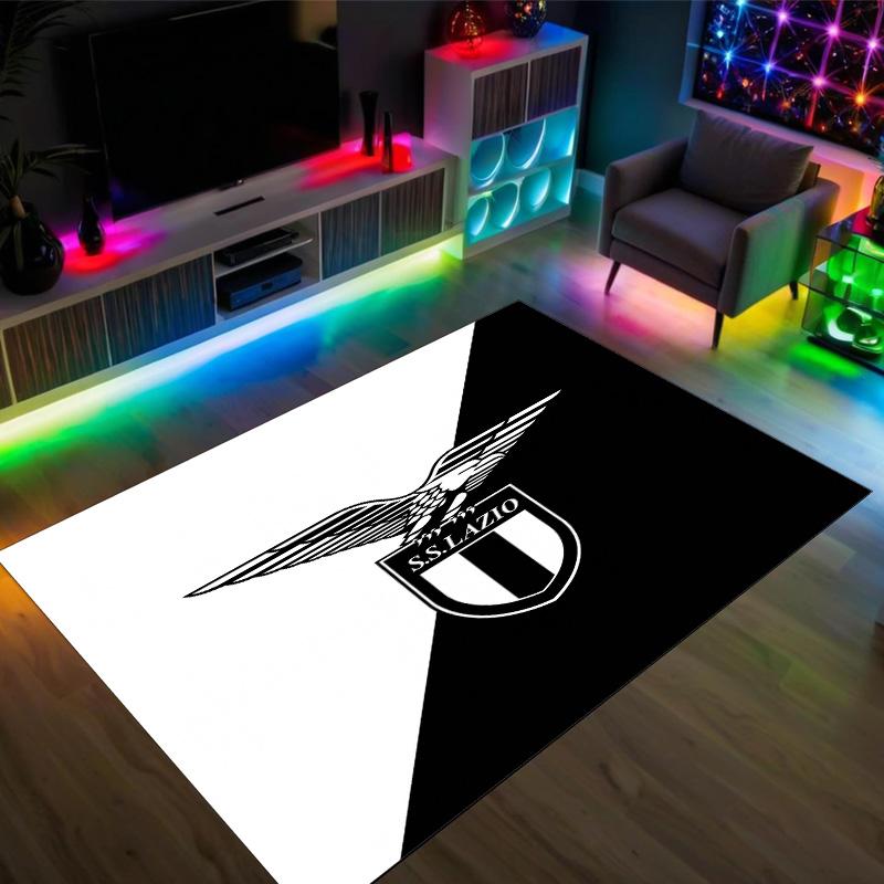 Lazio FC Design Crystal Velvet Carpet Cozy Non?Slip Printed Rug For Bedroom Living Room Entrance
