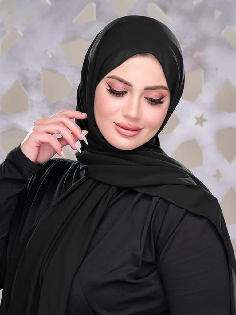 Muslim Plain Hijab Bubble Chiffon Scarf Women Solid Color Shawls Hijabs Headband Islamic Headscarf Foulard Femme