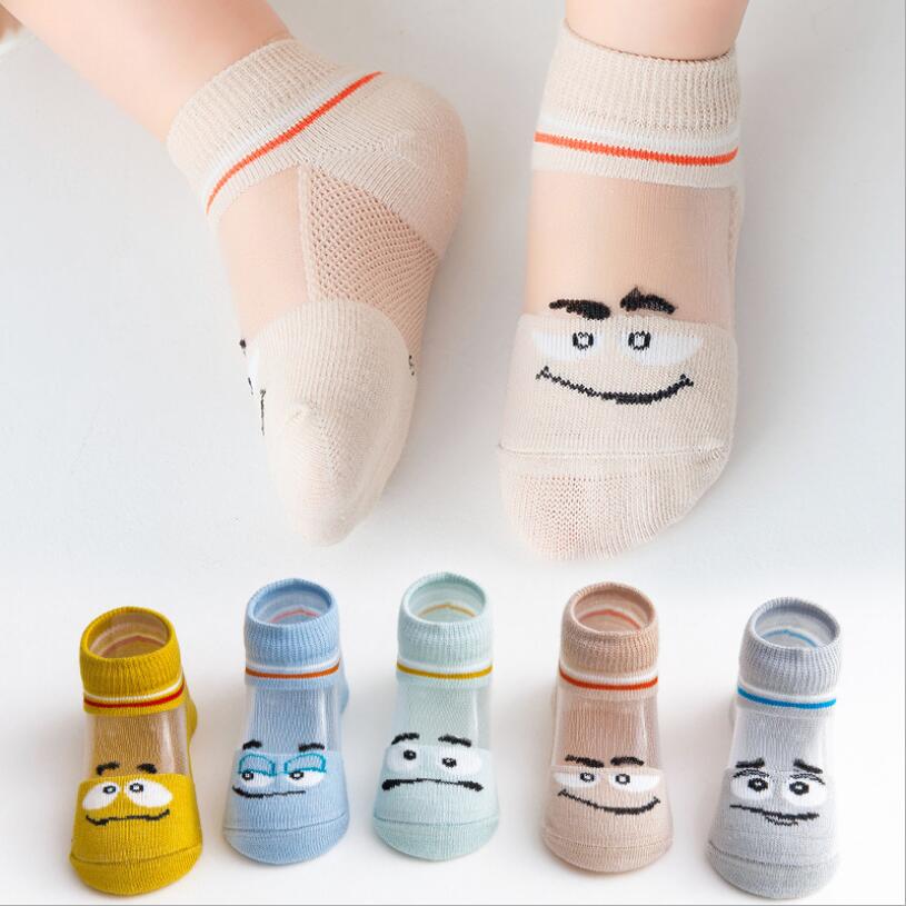 Girls Sock 5 Pairs/lot 0 To 5 Yrs Spring Summer Thin Kids Cotton Mesh Boat Sock Lovely Animal Breathable Toddler Boys Ankle Sock