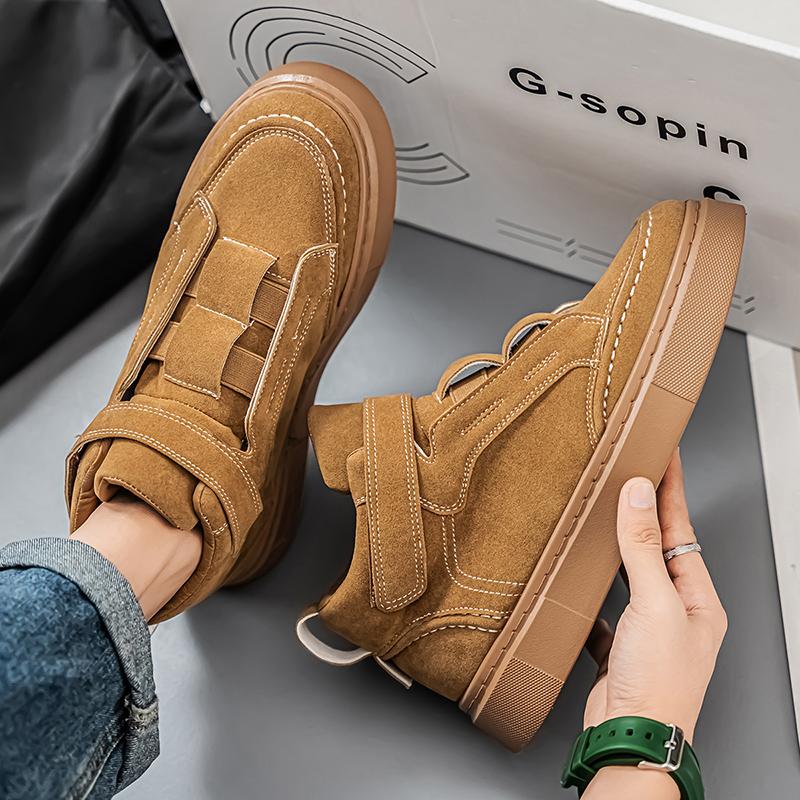 Shoes for Men Fashionable Suede High Top Casual Sneaker Outdoor Comfortable Non-slip Wear-resistant Men Short Boots Botas Hombre