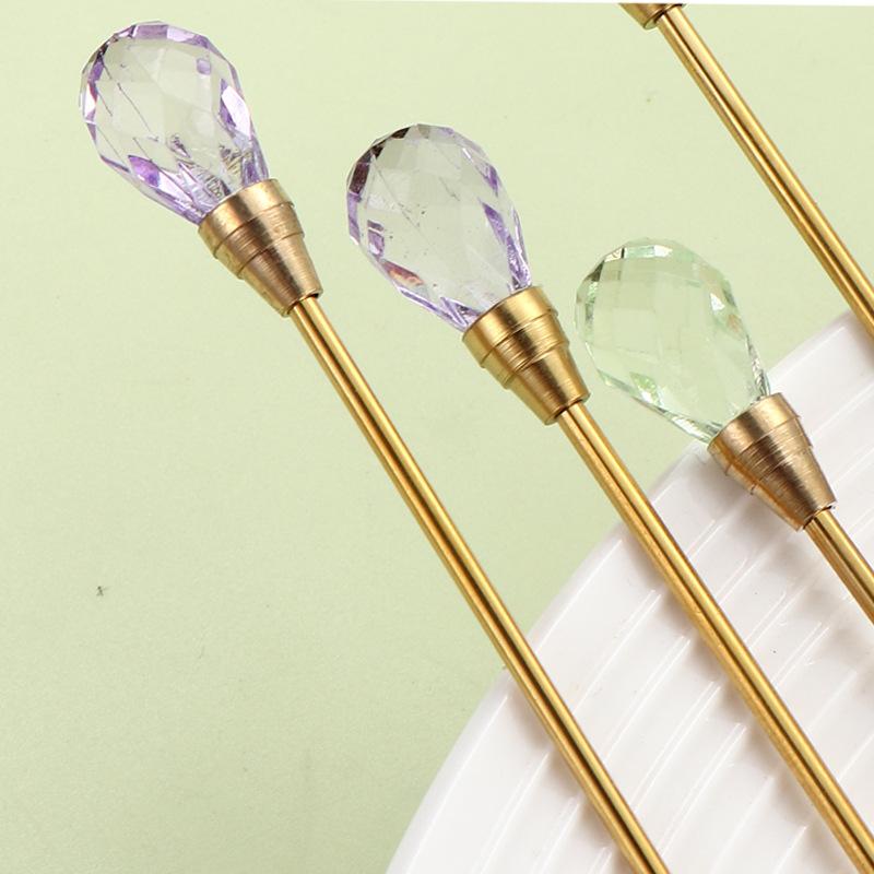 Spoon Set Long Handle Teaspoon 430 Stainless Steel Diamond Ice Spoon Perfect For Dessert Ice Cream Coffee Cocktail