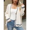 Autumn Winter Loose Knitted Cardigans Coat Women Star Embroidery Sweaters Streetwear Vintage Casual Single Breasted Long Sleeve Top