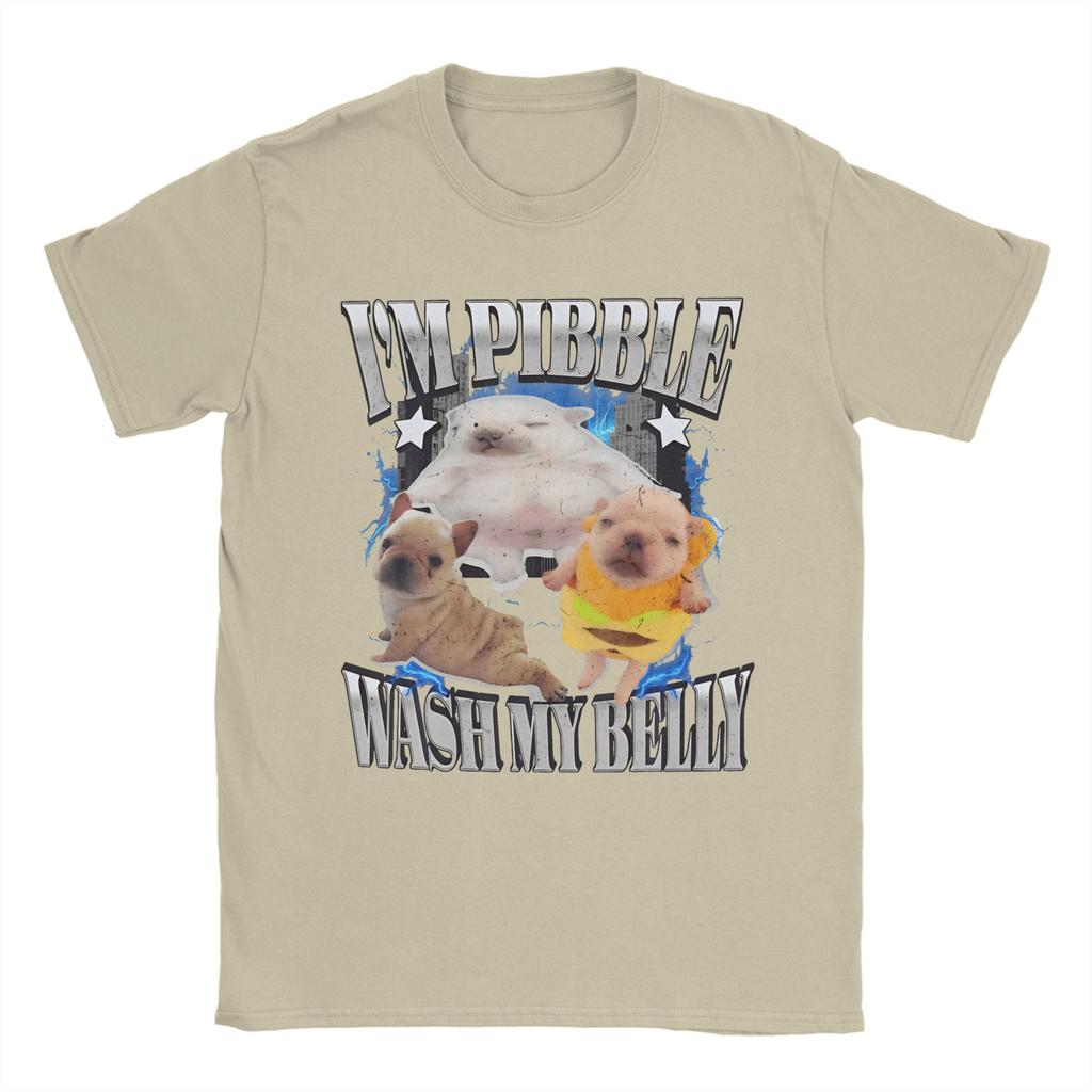 Funny Pibble Meme Wash My Belly Merch Unisex T Shirts 100% Cotton Tee Graphic Print  T-shirt Clothes